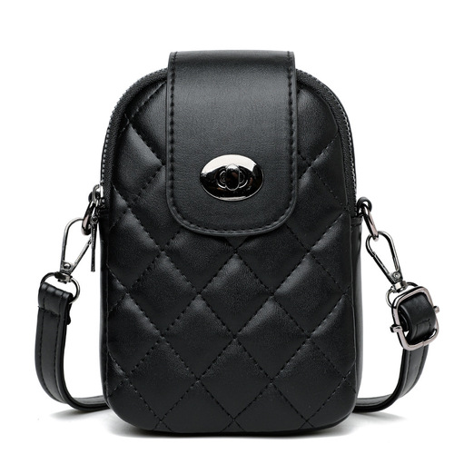 Women's Bags  Autumn New Fashion Diamond Embroidery Thread Small Shoulder Bag Single Shoulder Crossbody Double Layer Mobile Phone Coin Purse Trendy