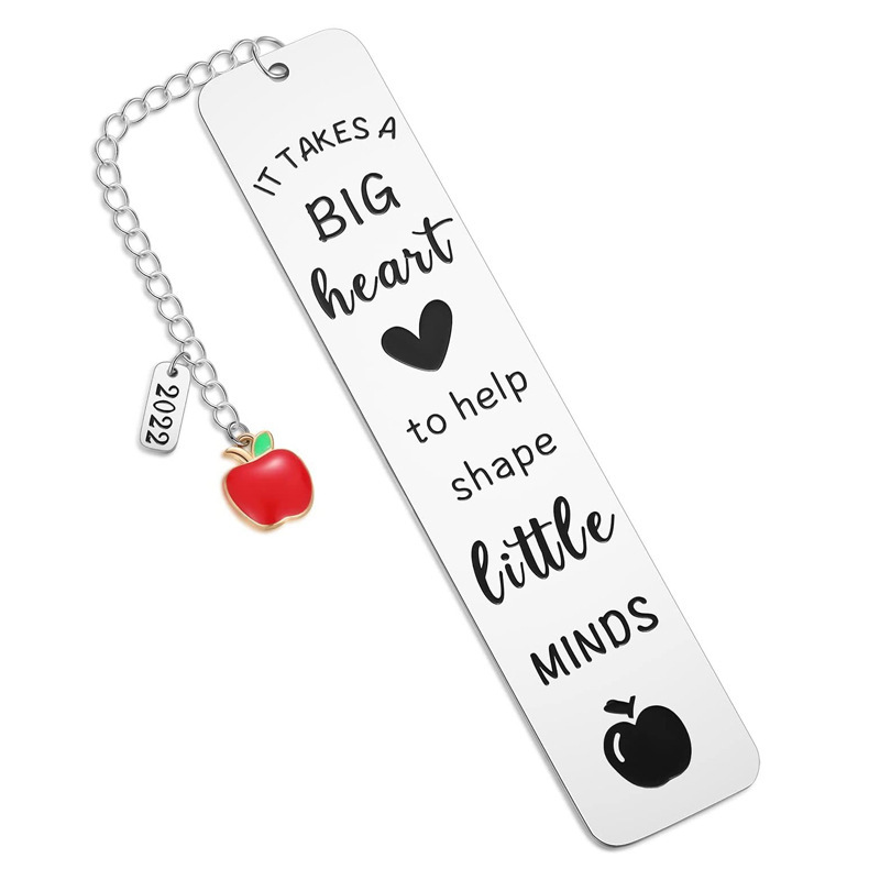 Marcadores de acero inoxidable europeos y americanos Regalos de la temporada de graduación Grabado con láser Gracias Regalos del día del maestro Libro Marcadores de metal