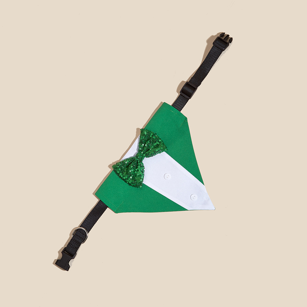 TANPOPO transfronterizo nuevo día irlandés mascota toalla triangular mascota toalla de saliva hoods hoods bufandas perros