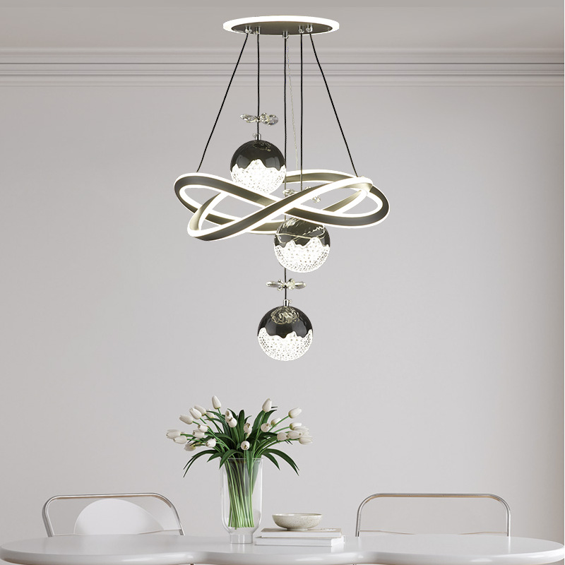 Nueva lámpara de cristal de lujo ligero lámpara led negra lámpara de comedor para el hogar de interior lámpara de dormitorio lámpara de estudio fábrica