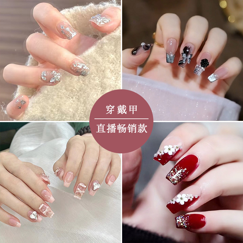 Parche de uñas de desgaste hecho a mano al por mayor parche de uñas de desgaste de mariposa