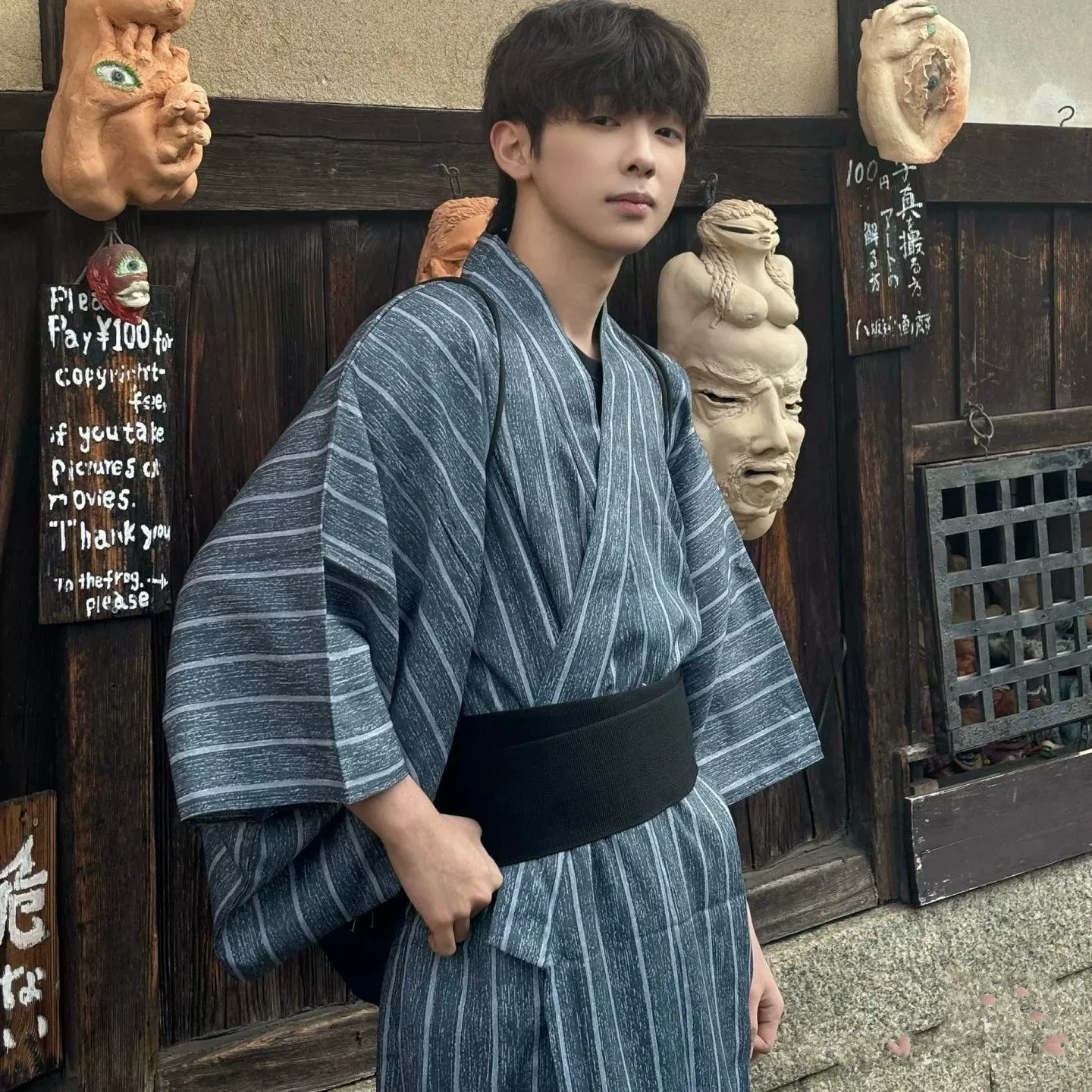 Японский кимоно, летняя банная robe, пижама, набор, косплей
