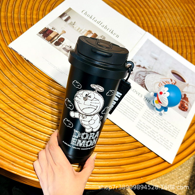 스테인리스 보온 텀블러 500ml 빨대 겸용 휴대용 커피컵