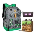 Gray pick bag + small black pencil case + lawn meal bag