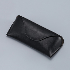 黑色磁蓋油邊眼鏡盒 PU太陽鏡盒 忖板抗壓簡約時尚墨鏡盒