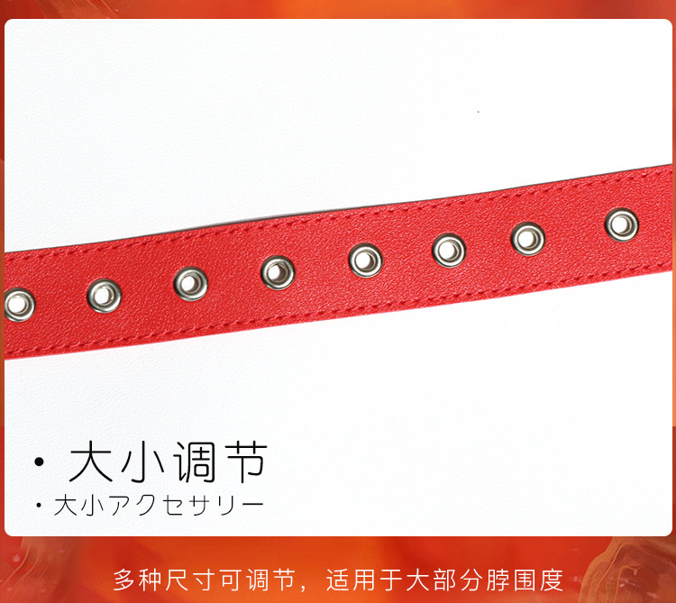 Soft-Faced Bondage Collar and Bed Restraint Set with Metal Clips, Red — detail image 20