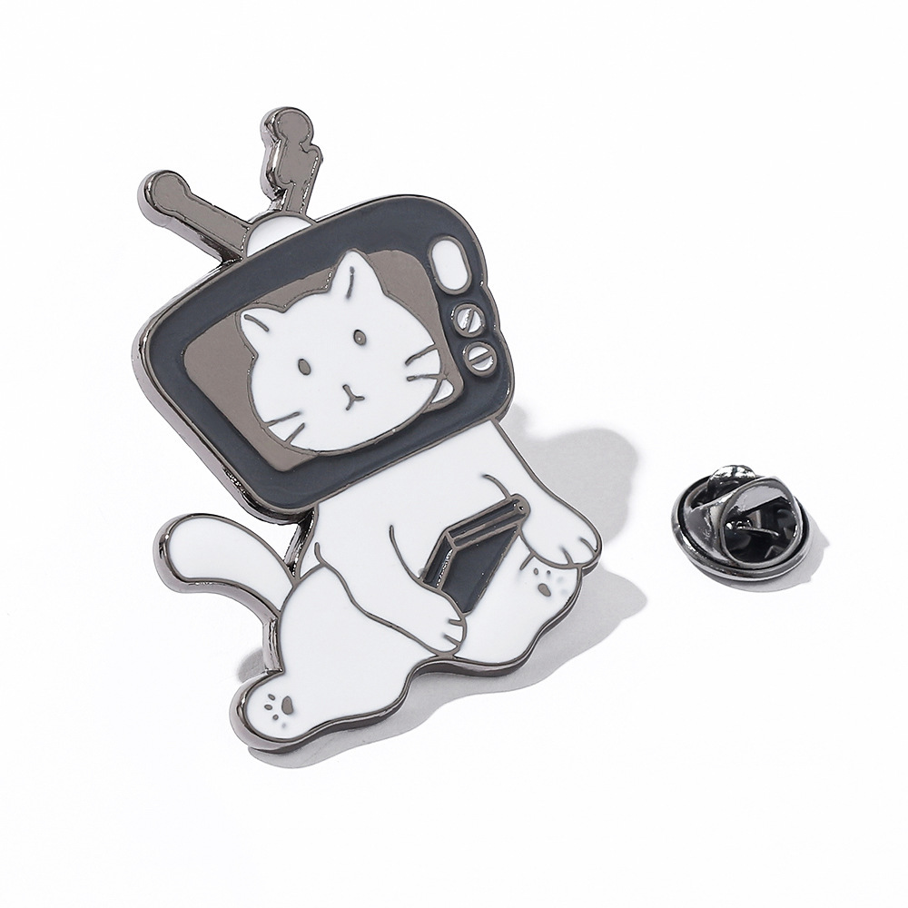 Lindo oso gato perro abeja broche ins moda personalizada ropa joyería creativa aleación insignia medalla