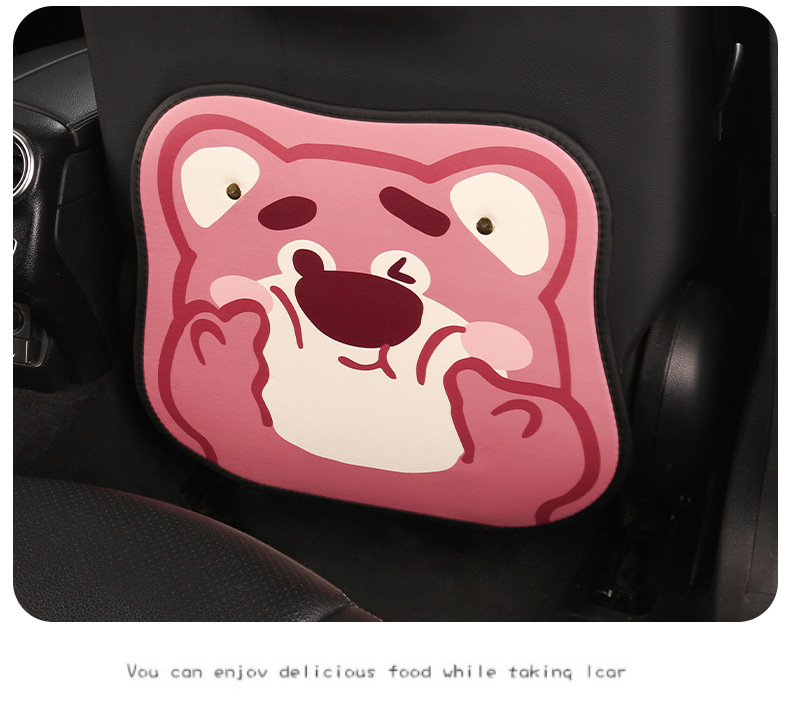 Pink Bear Ladies Cute Cartoon Chair Back Anti-kick Pad Car Chair Back Anti-fouling Pad Chair Back Back Pocket Hanging