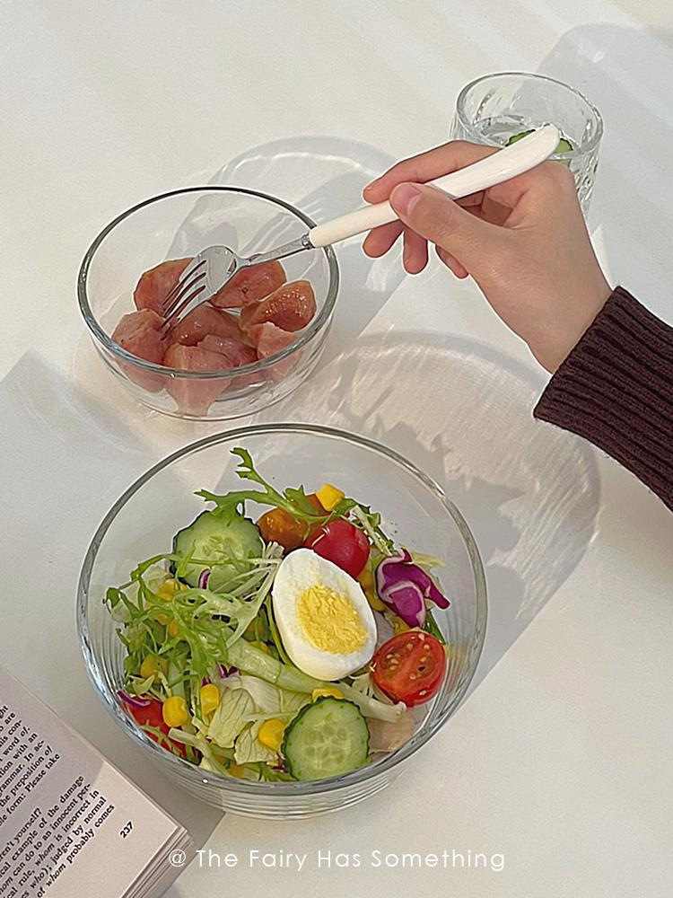 Simple INS wind transparent glass bowl resistance high -temperature…