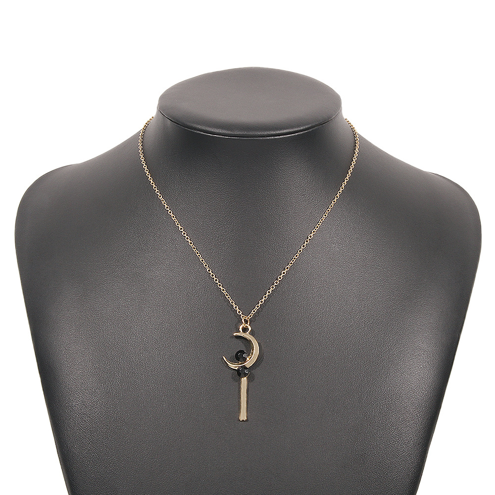 fashion magic wand moon diamond necklace wholesale Nihaojewelry