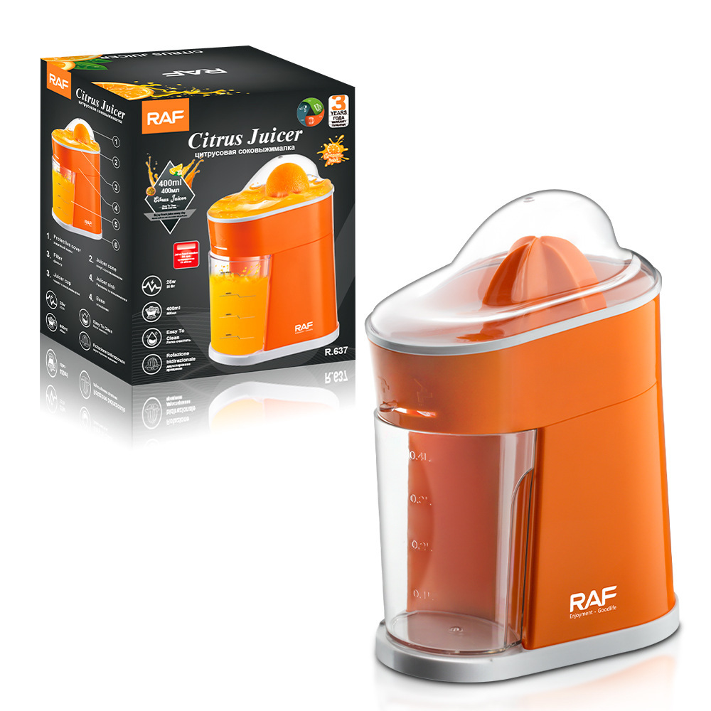 RAF máquina de naranja recién exprimida eléctrica transfronteriza estándar europea exprimidora automática doméstica máquina de jugo de limón y naranja pequeña portátil 400ml image 3