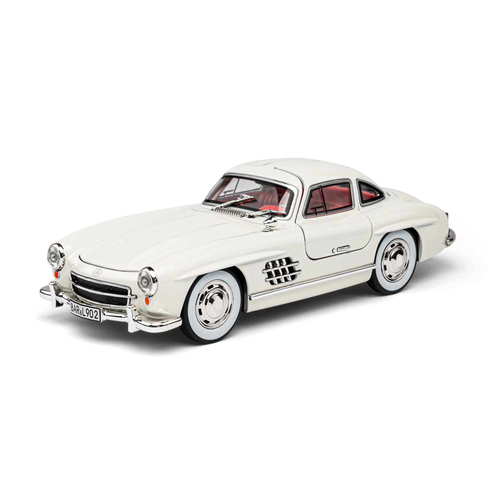 Coche clásico retro nostálgico Ben 300SL, modelo de coche deportivo con puerta de ala de gaviota artificial, adornos decorativos, artesanías, 1/24