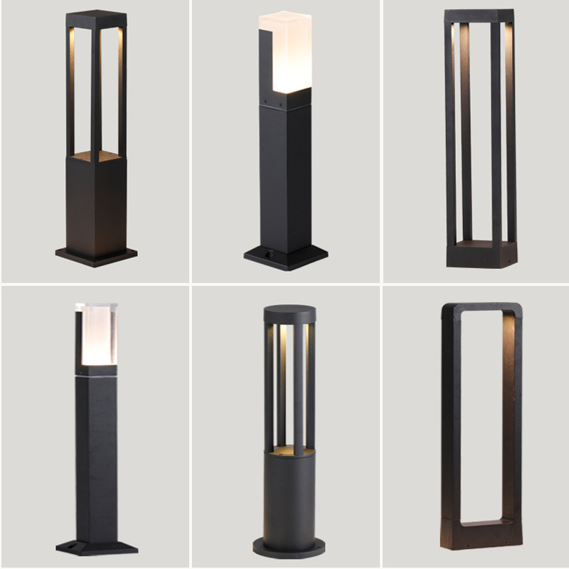 Outdoor courtyard waterproof anti-rust lawn lamp Villa aisle garden aluminum square outdoor power-on led grass