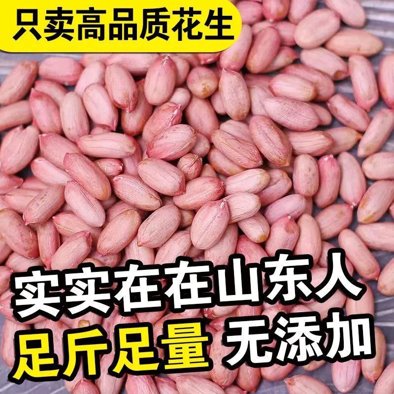 山东花生2025新货长粒花生米颗粒大粒白沙新鲜特大精选花生仁