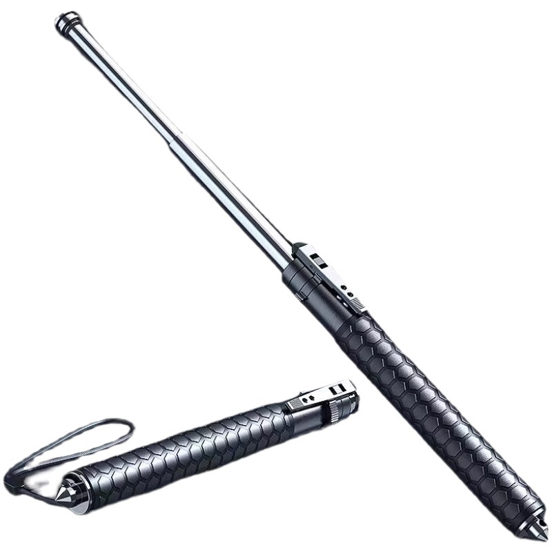 Palo de resorte automático palo telescópico palo de tres secciones palo Inglés de comercio exterior palo de autodefensa de una sola pieza de 16 pulgadas 21 pulgadas 26 pulgadas