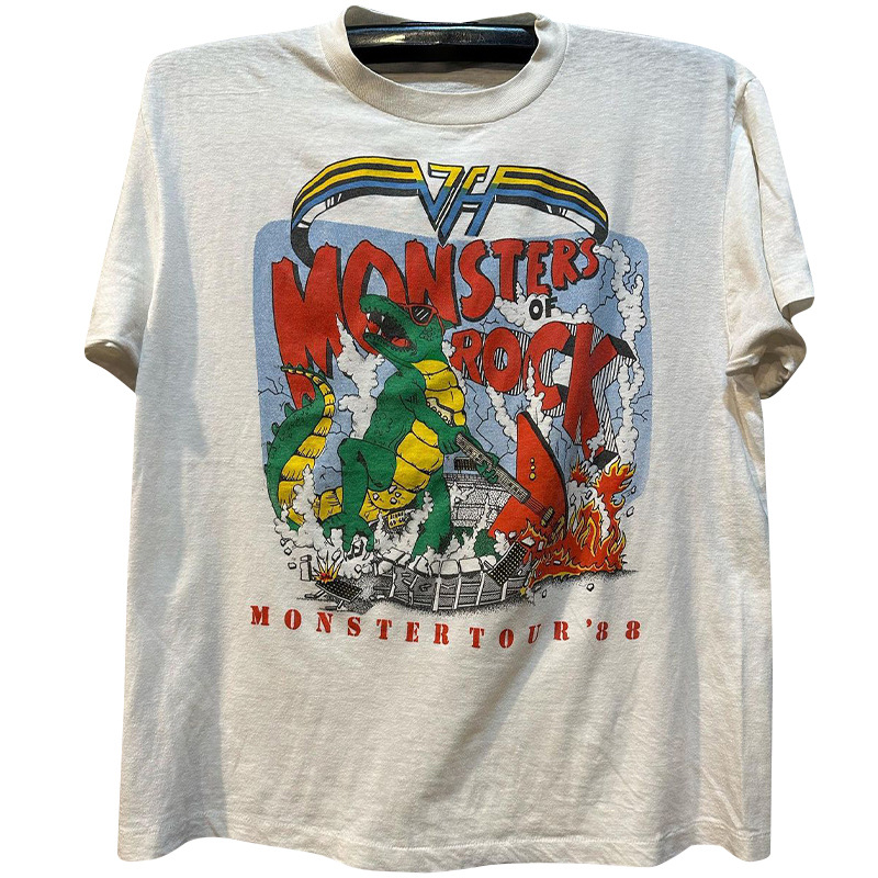 Monsters Of Rock Old Metal Rock Band Periférico de manga corta Vintage Camiseta retro americana Hombre