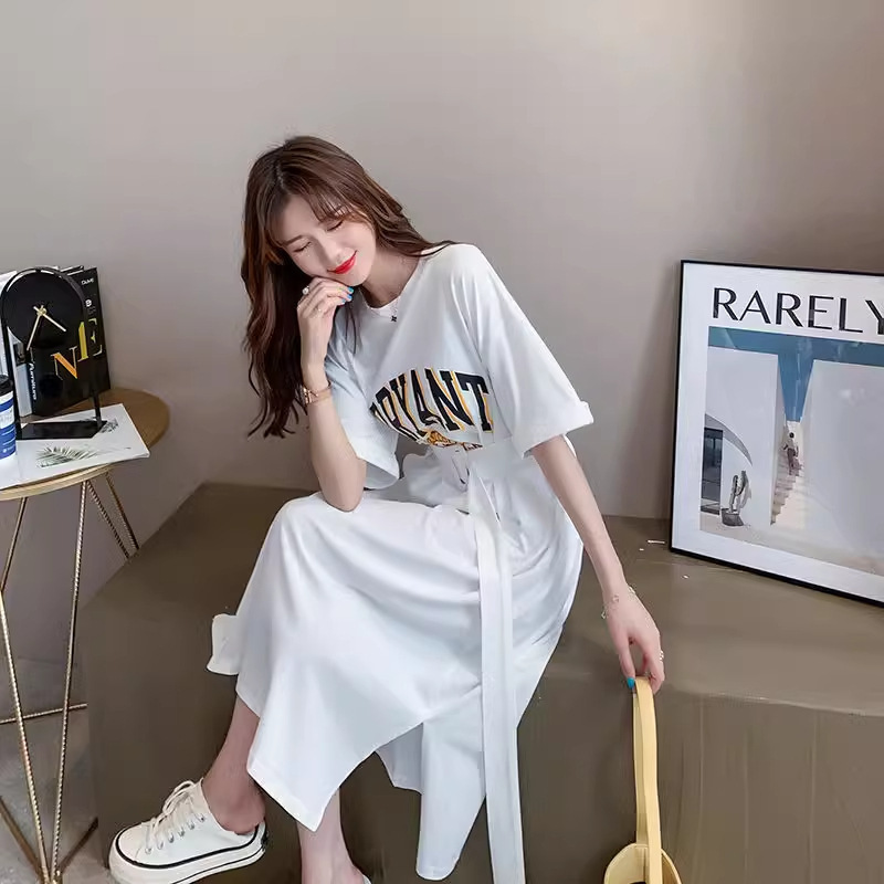 Summer 2024 New Mid-length Design dress Short-sleeved Top