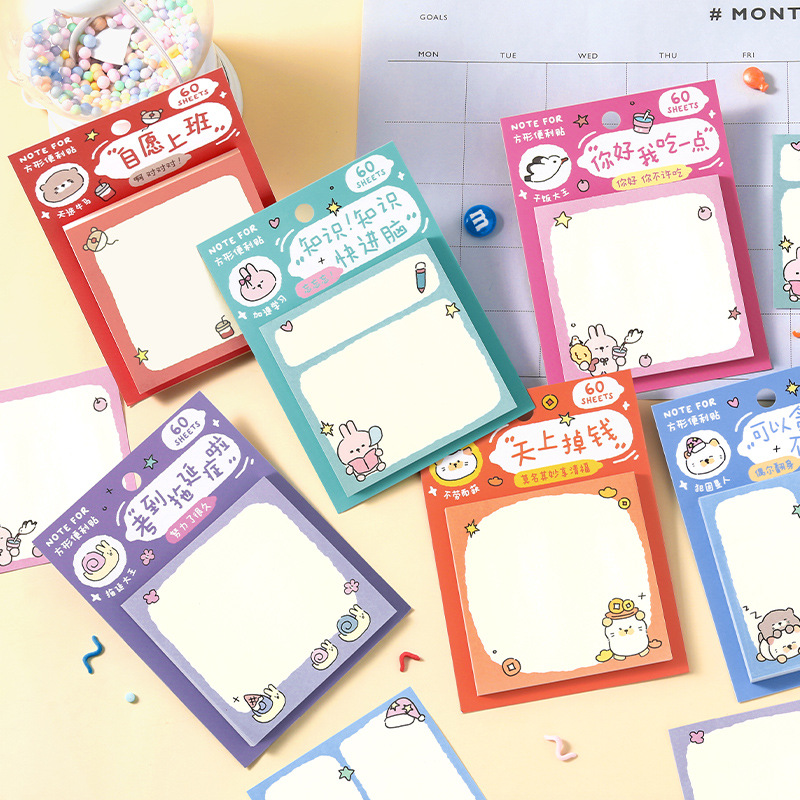 NOTEFOR Post-it Maruko Adventure Lovesome Student Office puede pegar notas Mensaje N veces