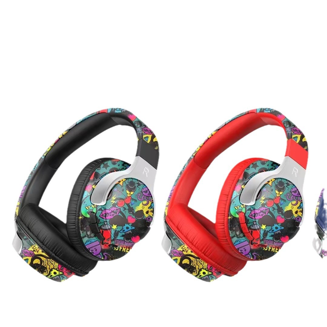 Comercio exterior explosivo auriculares Bluetooth auriculares inalámbricos marea nacional graffiti nuevo movimiento de música estéreo luminoso image 5