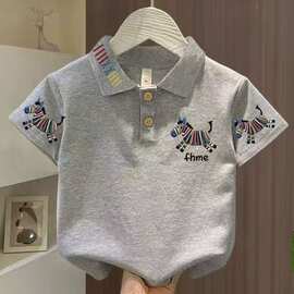 纯棉男女童polo衫短袖夏季韩版潮小马T恤儿童t恤短袖帅气有领上衣
