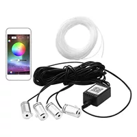 Автомобиль светодиодный оптоволоконный холодный свет RGB мобильный телефон APP дистанционное управление атмосфера ноги свет автомобиль Голосовое управление Атмосфера свет красочный