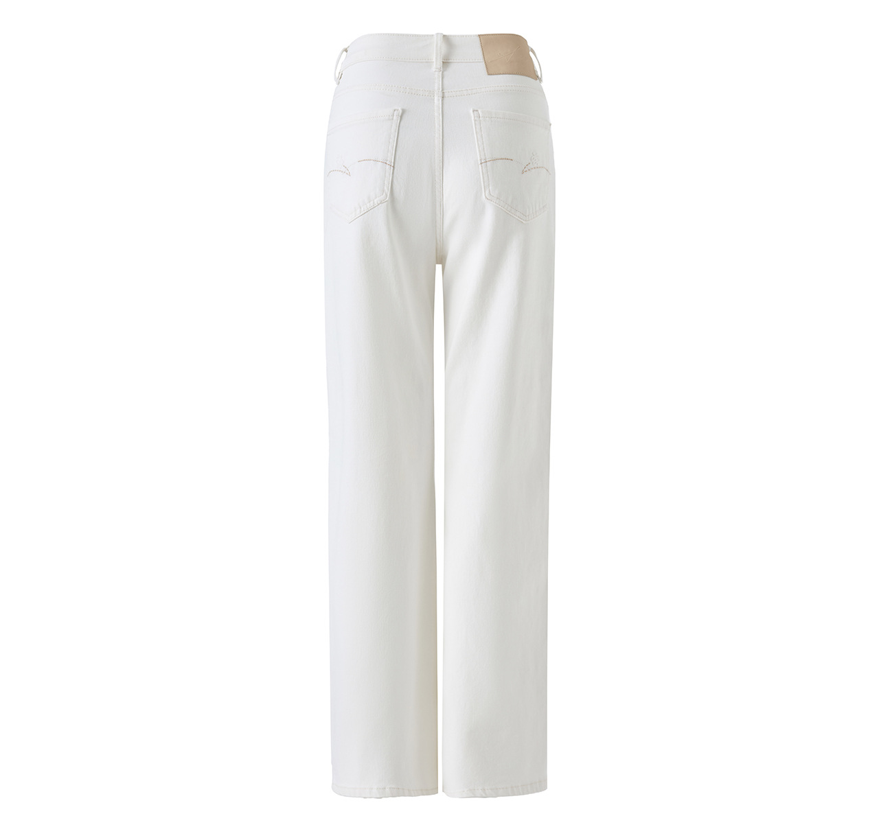 Quần jean nữ cạp cao ống rộng vải lụa cotton co giãn bốn chiều mỏng nhẹ mùa hè — màu trắng chi tiết 25