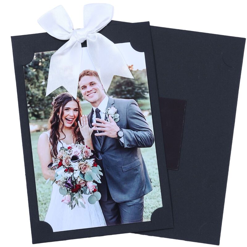 Instagram hot refrigerator sticker wedding decoration magnetic paper card photo frame with bow refrigerator photo sticker