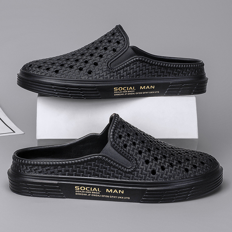 Summer Men's Shoes Business Formal Dress British Casual All-match Black EVA Material Slip-on Driving Shoes Trendy Shoes Summer Men's Shoes Business Formal Dress British Casual All-match Black EVA Material Slip-on Driving Shoes Trendy Shoes