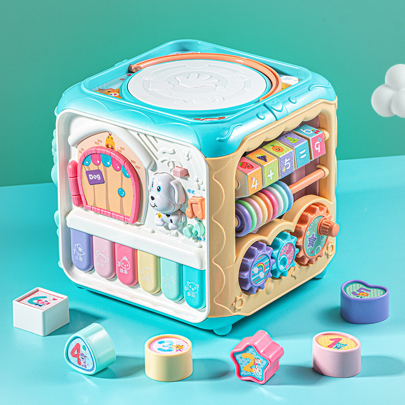 Baby Baby Hand Pat Drum Children's 1-year-old Educational Toy Early Education Hexahedron 6-month-old Baby Polyhedron Pat Drum
