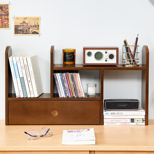 BB4C wholesale solid wood desk small bookshelf desktop corner two-layer shelf desk storage rack simple