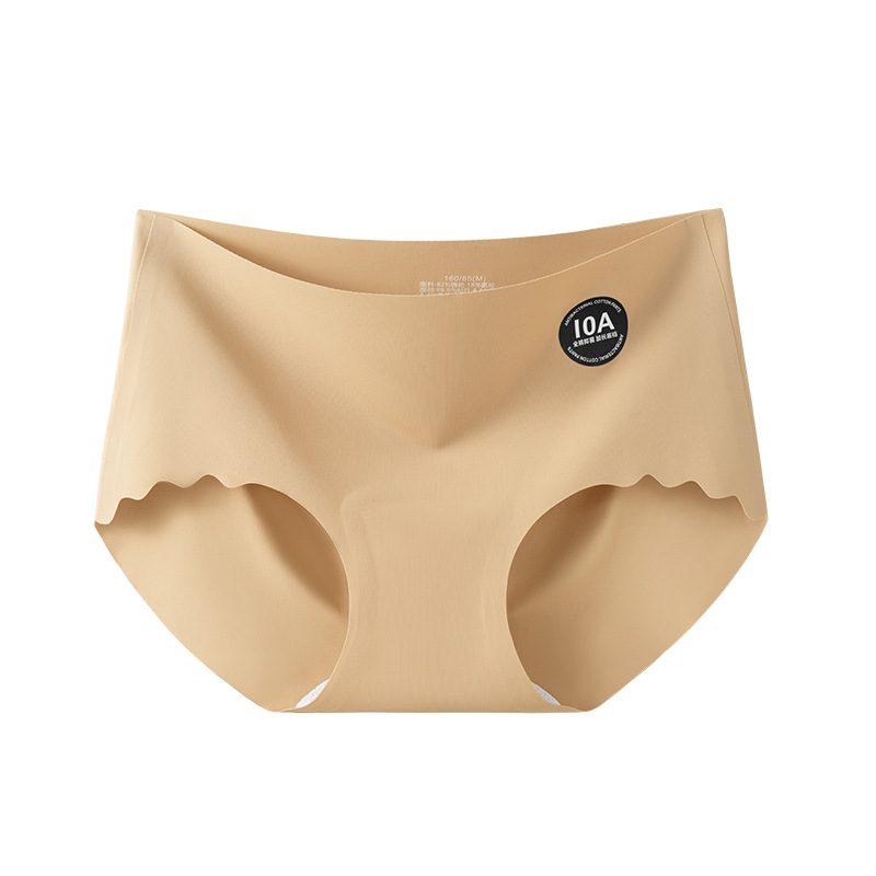 Bragas de seda de hielo sin costuras con entrepierna alargada 10A entrepierna antibacteriana desnuda y sin costuras ejercicio de yoga melocotón cadera calzoncillos para mujer