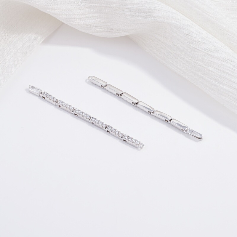 S925 Sterling Silver Inlaid with Zirconium Rectangular Splicing Tassel Chain Handmade DIY Bracelet Necklace Earrings Jewelry Pendant Sd124 S925 Sterling Silver Inlaid with Zirconium Rectangular Splicing Tassel Chain Handmade DIY Bracelet Necklace Earrings Jewelry Pendant Sd124
