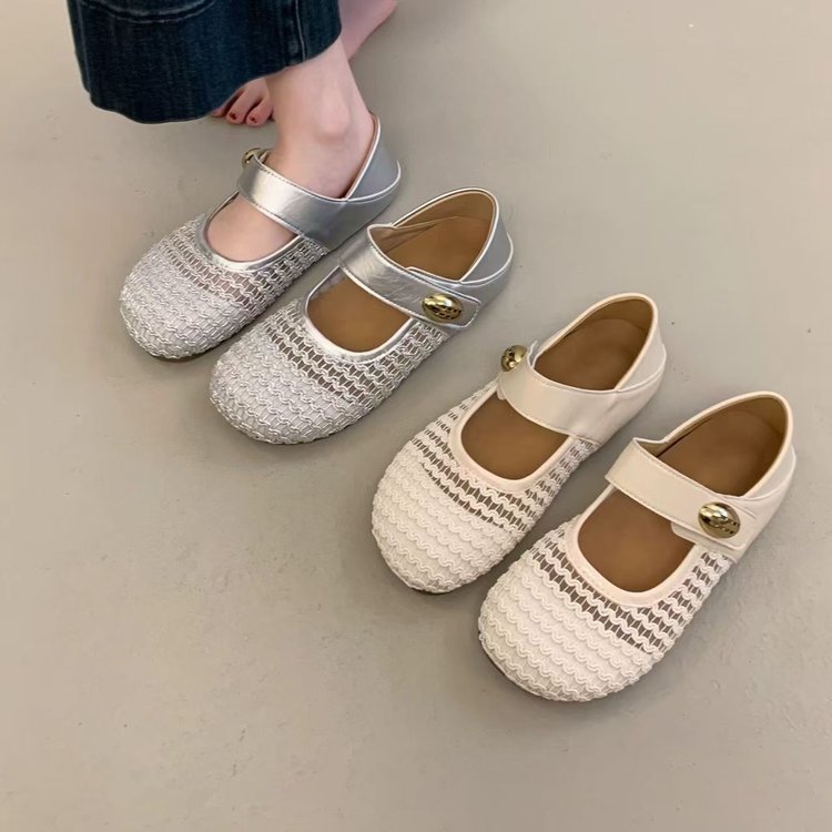 Dos zapatos de bolsillo Bocken sandalias de mujer 2026 nuevo verano con falda francesa hueco zapatos Mary Jane