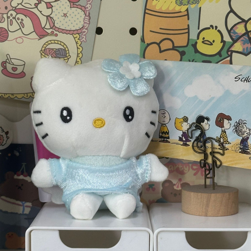黑色草帽kitty帽宝宝挂件爱心扣公仔玩偶可爱赫本风挂饰钥匙扣|undefined