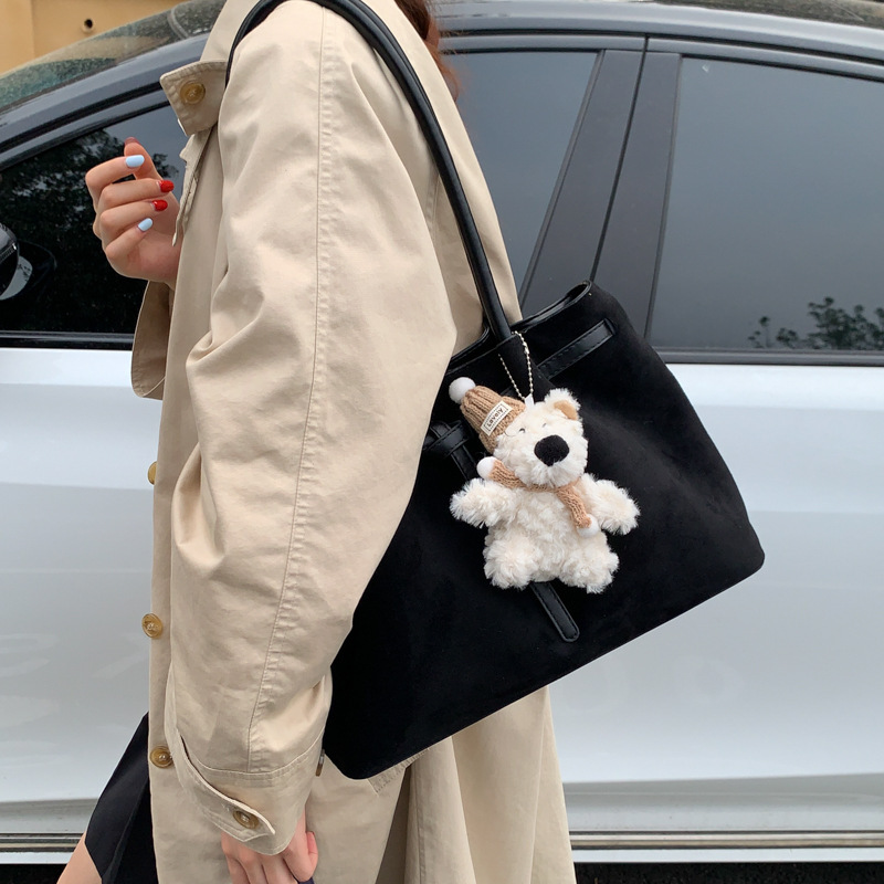 新款简约菜篮子手提包包女百搭高级感单肩包轻奢小众大容量托特包|undefined