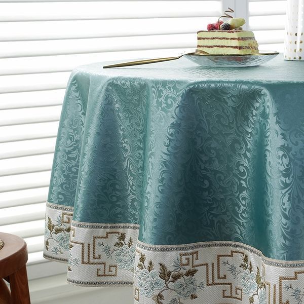 Round Table Tablecloth Waterproof Oil-proof Anti-scalding Hotel Household Round Tablecloth Tablecloth High-grade Leather Table Mat