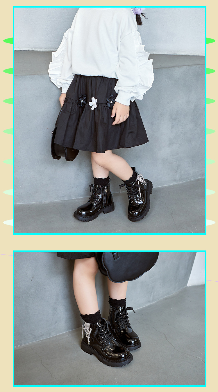 Children's Martin boots autumn and winter new style girls boots non slip girls black big children's short boots boys spring_voghion.com