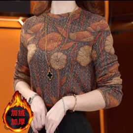 加绒加厚2025新款新中式国风设计感气质打底衫上衣女图片色无袖