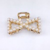 Hairgrip from pearl, metal hairpins, fashionable universal crab pin, Korean style, simple and elegant design