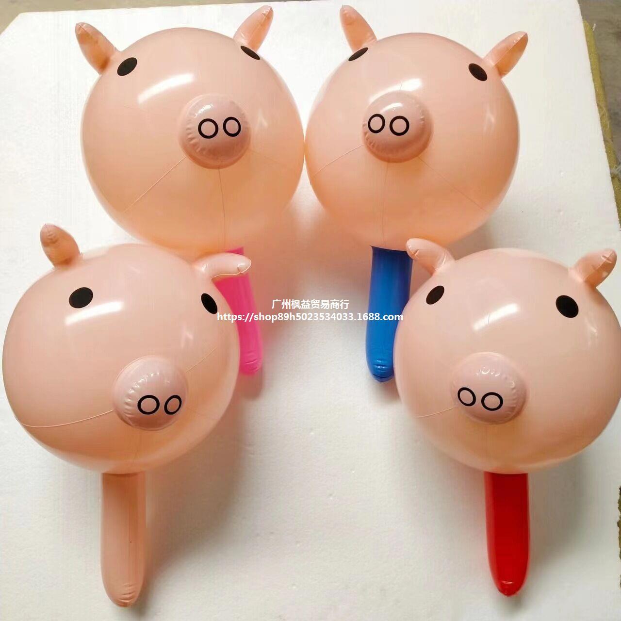 厂家货源网红pvc猪头棒现货热卖创意pvc猪头棒猪猪气球