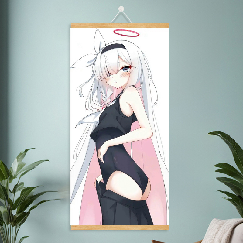 漫画コミック甘くてかわいい女の子ポスター工場ドロップシッピング無垢材スクロール吊り絵画越境電子商取引 Xiyin|undefined