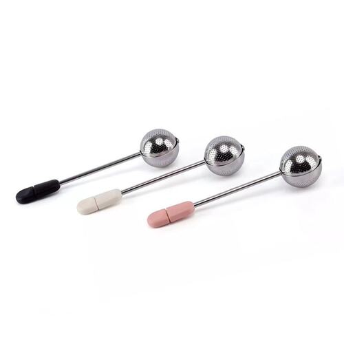 Outdoor Portable 304 Stainless Steel Rotating Tea Infuser Tea Ball Tea Separator Round Ball Tea Strainer Wholesale