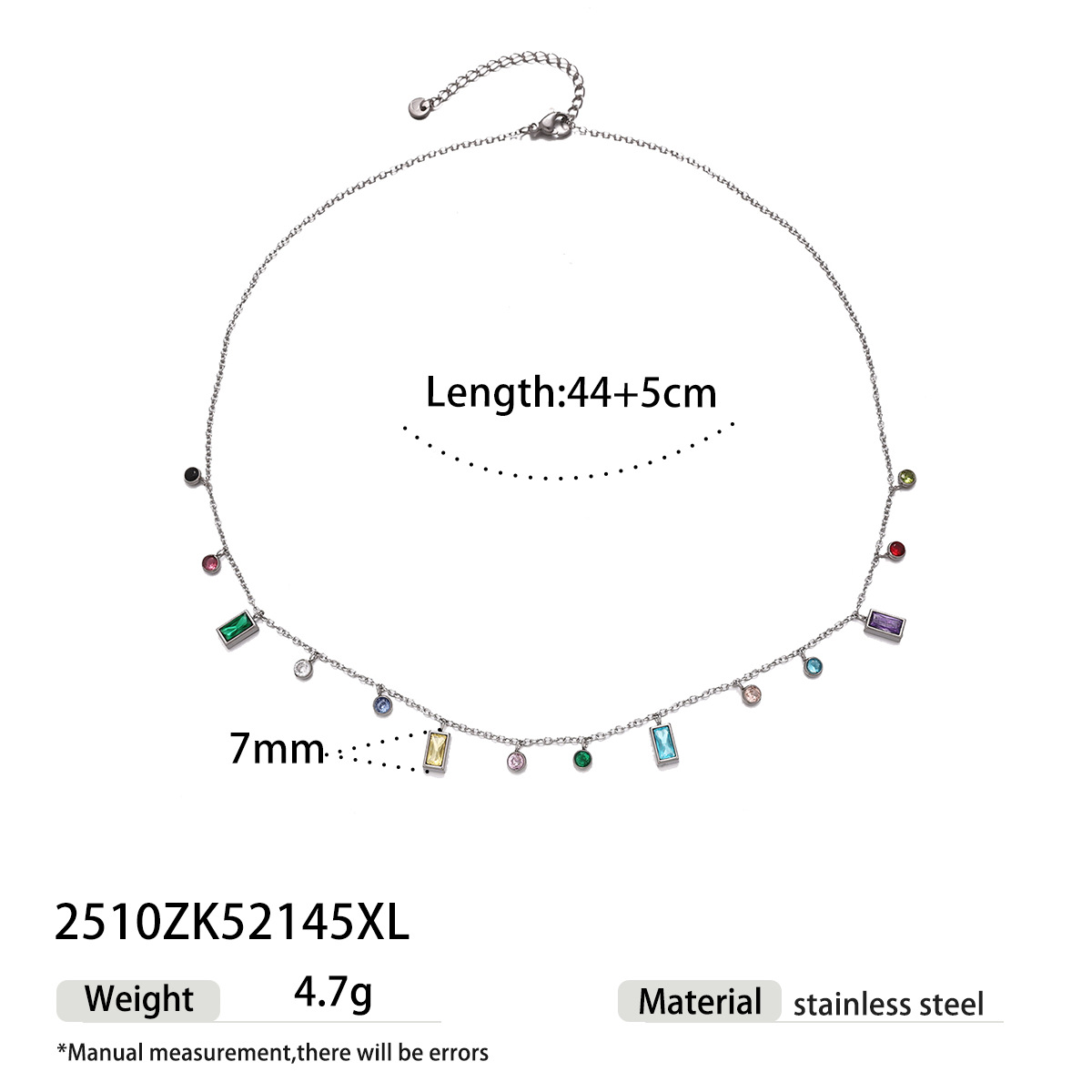 TENA Europa y América collar de acero inoxidable lujo ligero de alto nivel sensación de collar de piedra colgante conjunto de joyería venta caliente transfronteriza image 7