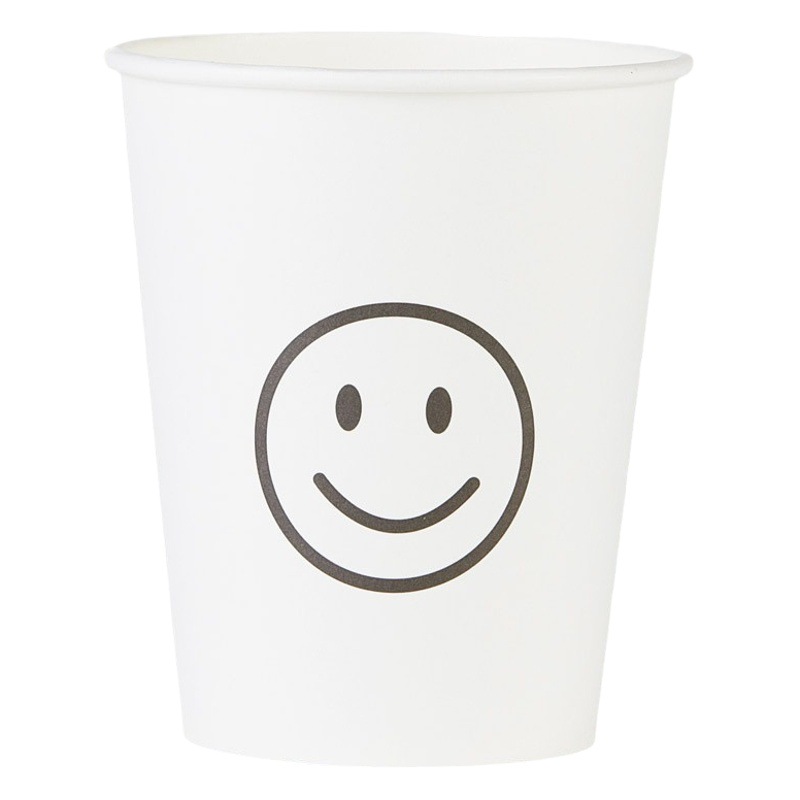 ins style disposable cup thickened commercial cartoon pattern paper cup household Soybean Milk Cup smiley face water Cup wholesale