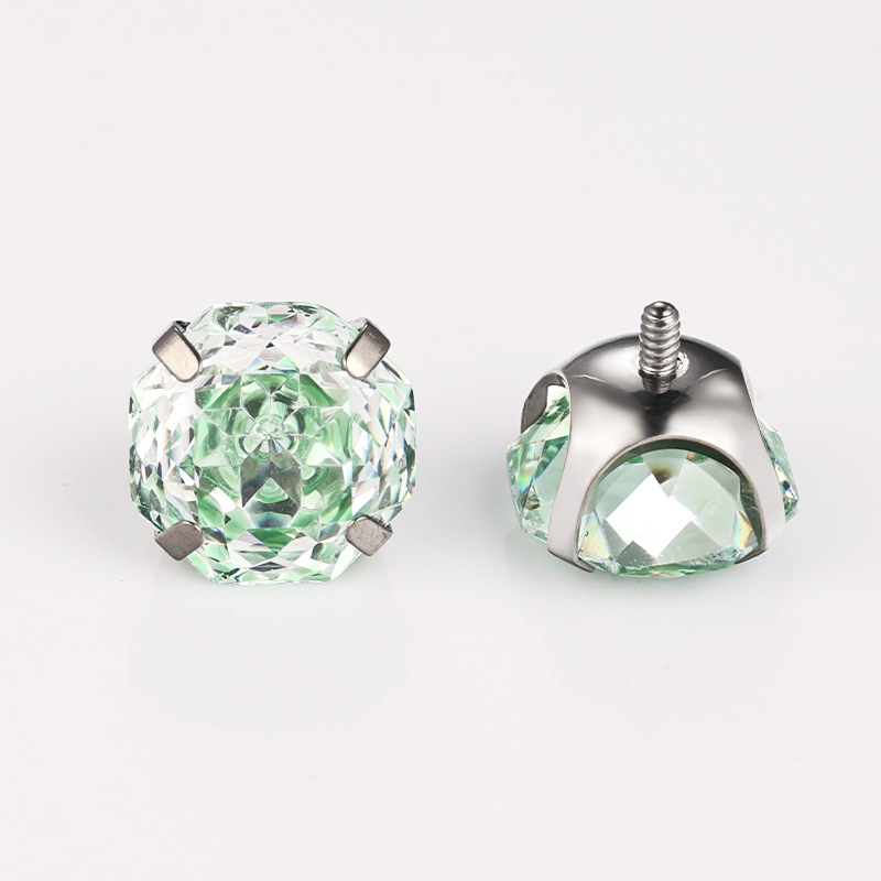 Zesen F136 Titanium Earrings Eight-sided Heart-cut Rose Cut Bowl-holder Round Bottom Earrings G23 Titanium Piercing Jewelry detail image 11