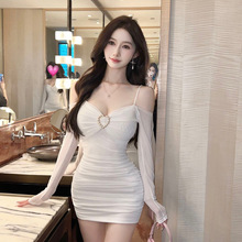 一件代发 密文下单   夜场低胸性感夜店女装吊带裙显瘦遮肚连衣裙