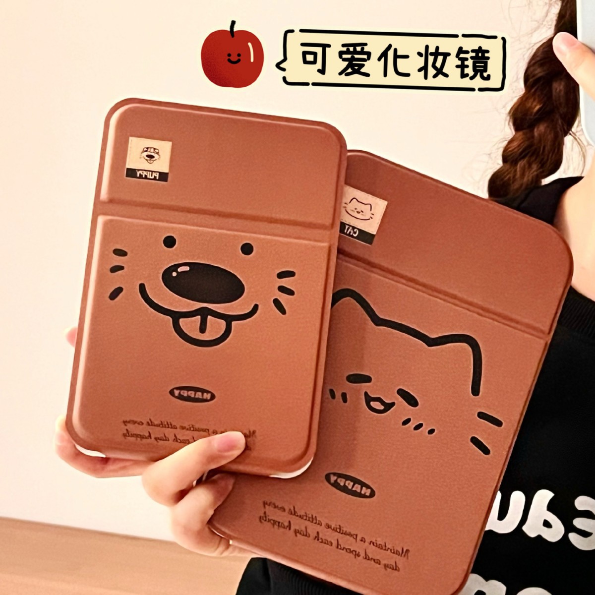 Nuevo espejo de maquillaje plegable LED con lámpara portátil dormitorio de estudiantes de escritorio espejo de relleno de luz para el hogar