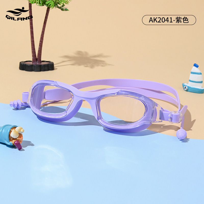 Gafas de Natación con Tapones de Oídos para Adultos PC Impermeable, Anti-vaho para Natación y Buceo