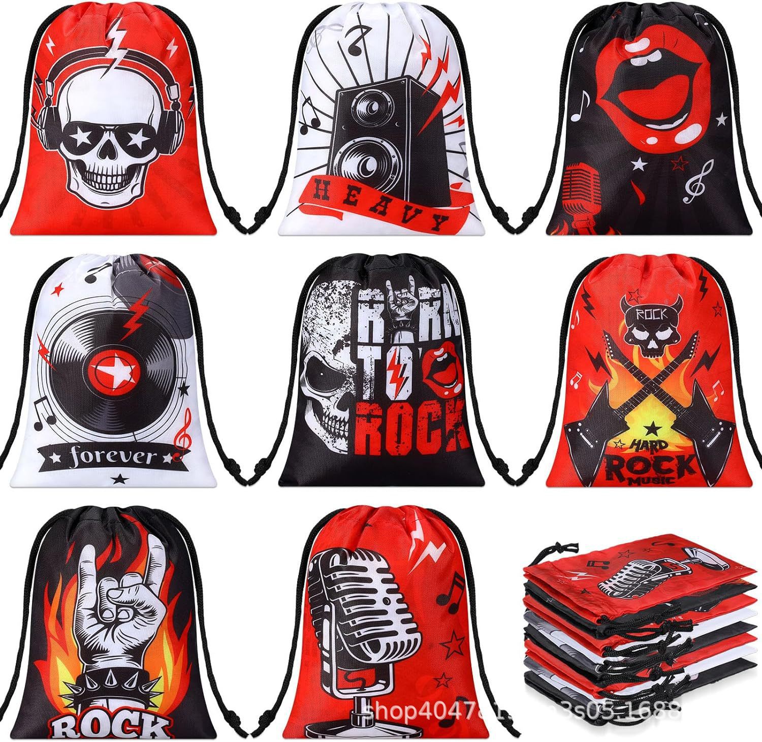 音乐束口袋五音乐儿童生日派对抽绳双肩背包袋便携收纳袋跨境