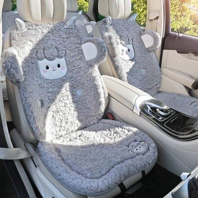 Wool pad, seat pad, winter wool seat - light-gray-double-seatthick-lamb-wool-super-warm-non-slip-and-durable